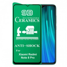 Защитное стекло Ceramics 9D Full Glue Xiaomi Redmi Note 8 Pro (черный)