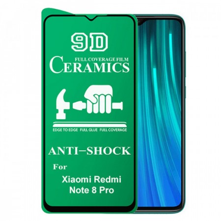 Защитное стекло Ceramics 9D Full Glue Xiaomi Redmi Note 8 Pro (черный)