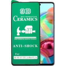 Защитное стекло Ceramics 9D Full Glue Samsung A71/A81/A91/S10 Lite/Note 10 Lite (черный)