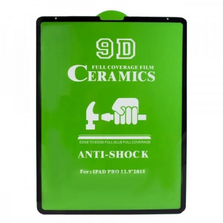 Защитное стекло Ceramics 9D Full Glue iPad 12.9" (2020) (черный)