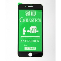 Защитное стекло Ceramics 9D Full Glue iPhone 7+/8+ (черный)