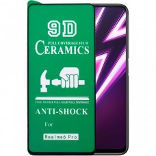 Защитное стекло Ceramics 9D Full Glue Realme 6 Pro (черный)