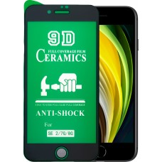 Защитное стекло Ceramics 9D Full Glue Apple iPhone SE 2020 black тех.пакет