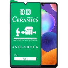 Защитное стекло Ceramics 9D Full Glue Samsung A31(2020)/A315 (черный)