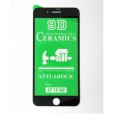 Защитное стекло Ceramics 9D Full Glue iPhone 7+/8+ (черный)