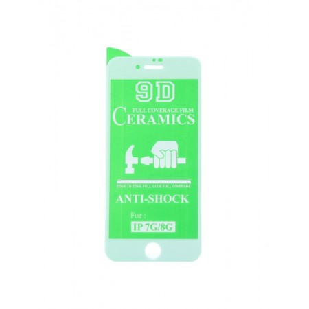Защитное стекло Ceramics 9D Full Glue iPhone 7/8 (белый)
