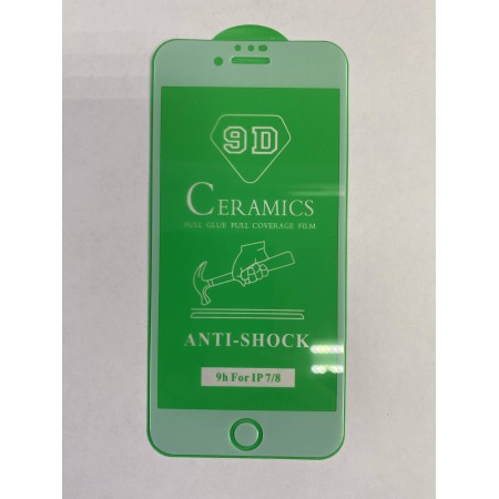 Защитное стекло Ceramics 9D Full Glue iPhone 7+/8+ (белый)
