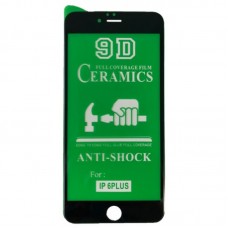 Защитное стекло Ceramics 9D Full Glue iPhone 6+ (черный)