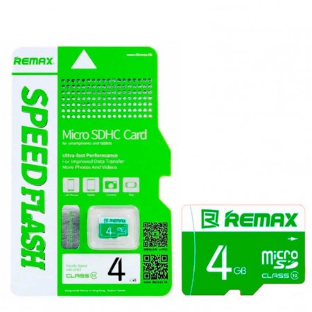 Карта памяти Remax MicroSD 4GB 10 class