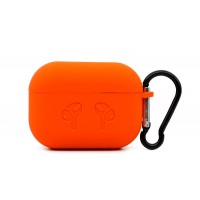 Чехол силиконовый для Apple AirPods Pro с карабином оранжевый