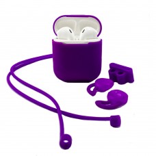 Чехол силиконовый XO для Apple AirPods 4in1 фиолетовый