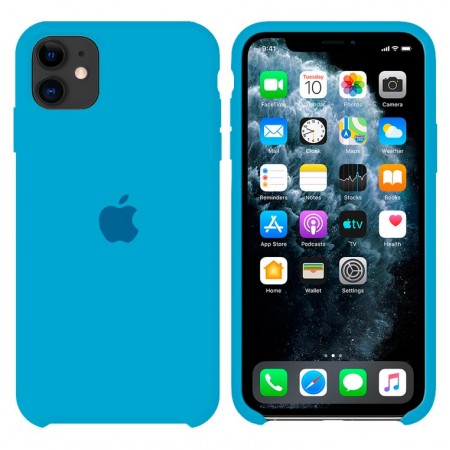 Чехол Silicone Case Original iPhone 12 Mini №24 (Azure blue) (N24)