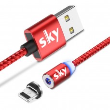 Магнитный кабель SKY apple-lightning (R) для зарядки (200 см) Red
