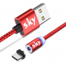 Магнитный кабель SKY micro USB (R) для зарядки (200 см) Red