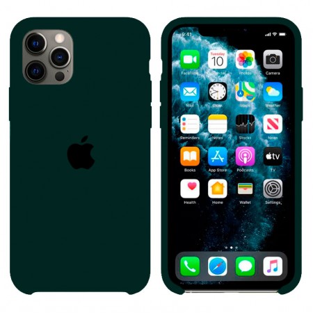 Чехол Silicone Case Original iPhone 12, 12 Pro №49 (Dark green) (N56)