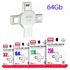 USB Флешка XO DK04 4in1 USB 2.0 64Gb серебристый