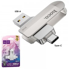 USB Флешка Hoco UD10 2in1 USB 3.0 Type-C 32GB серебристый