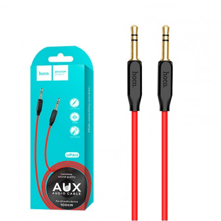 AUX кабель 3.5mm Hoco UPA11 "Audio" 1м красный