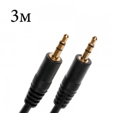 AUX кабель 3.5mm 2 pin 3м тех.пак. черный