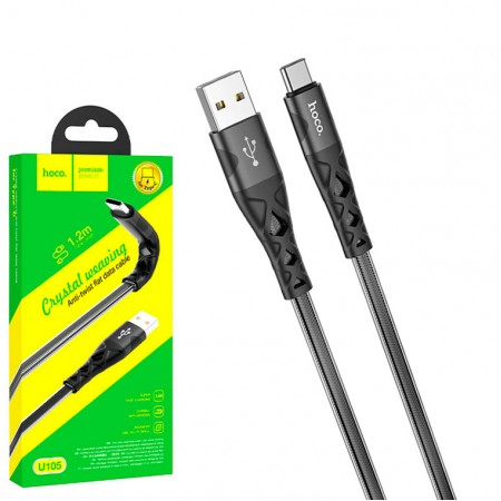 USB кабель Hoco U105 USB - Type-C 1m черный
