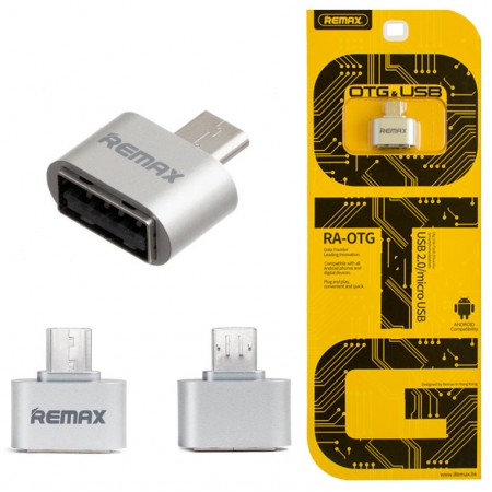 Переходник Remax RA-OTG USB OTG - micro USB серебристый