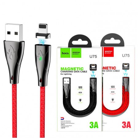 USB кабель Hoco U75 "Blaze magnetic" Lightning 1.2m красный