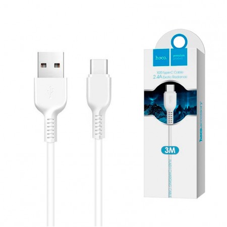 USB кабель Hoco X20 "Flash" Type-C 3m белый
