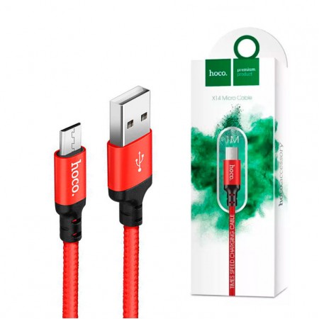 USB кабель Hoco X14 "Times" micro USB 1m красный