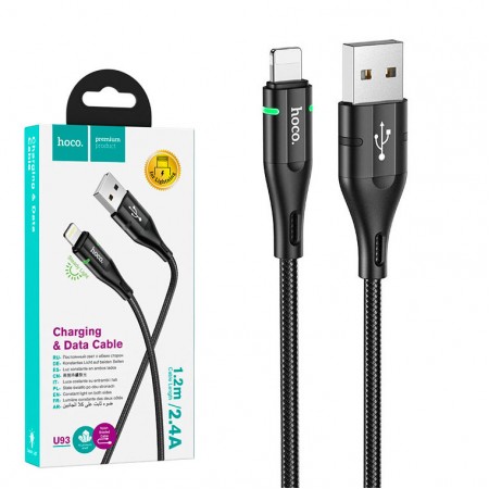 USB кабель Hoco U93 "Shadow" Lightning 1.2m черный