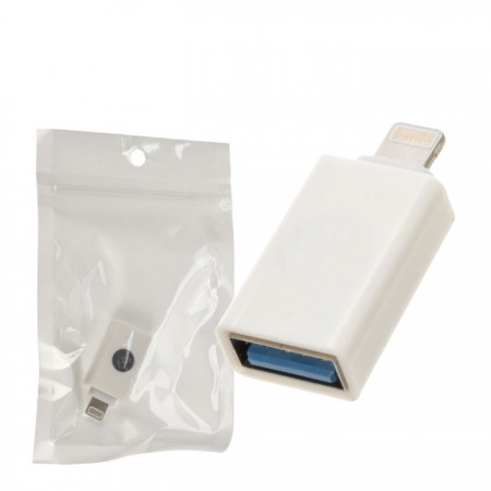 Переходник TU003 Plastic USB OTG - Lightning белый