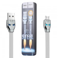 USB кабель Hoco U14 ″Steel″ micro USB 1.2m серый