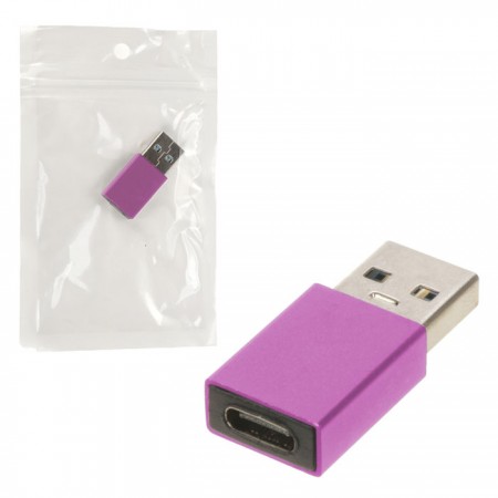 Переходник TU001 Metal Type-C - USB 3.0 розовый