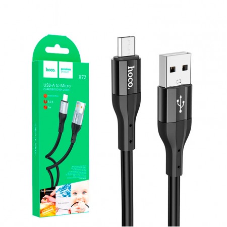 USB кабель Hoco X72 micro USB 1m черный