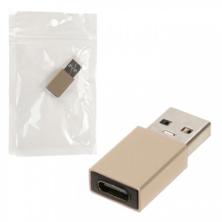 Переходник TU001 Metal Type-C - USB 3.0 золотистый