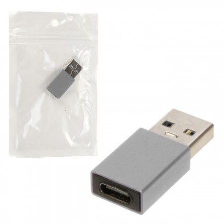 Переходник TU001 Metal Type-C - USB 3.0 серебристый