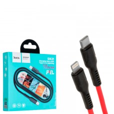 USB Кабель Hoco DX21 Type-C - Lightning 1m красный