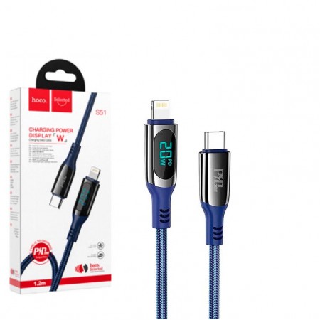 USB Кабель Hoco S51 Type-C - Lightning 1.2m синий