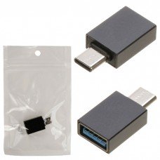 Переходник TU006 Metal USB 3.0 OTG - Type-C черный