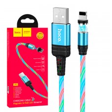 USB кабель Hoco U90 Магнитный USB - Lightning голубой