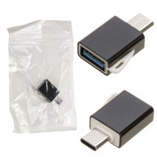 Переходник TU002 Metal USB 3.0 - Type-C черный