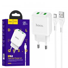 Сетевое зарядное устройство Hoco N6 QC3.0 2USB 3.0A Type-C white