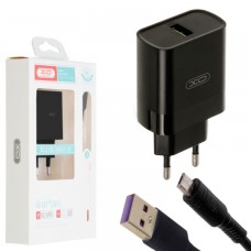 Сетевое зарядное устройство XO L63 QC3.0 1USB 15W micro-USB black
