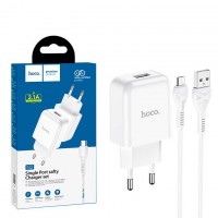 Сетевое зарядное устройство Hoco N2 1USB 2.1A micro-USB white