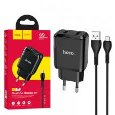 Сетевое зарядное устройство Hoco N7 2USB 2.1A micro-USB black