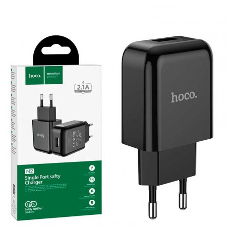 Сетевое зарядное устройство Hoco N2 1USB 2.1A black