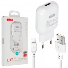 Сетевое зарядное устройство XO L37 1USB 2.1A micro-USB white
