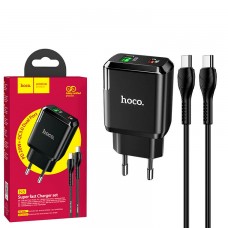 Сетевое зарядное устройство Hoco N5 PD 20W QC3.0 1USB 3.0A Type-C - Type-C black