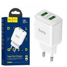 Сетевое зарядное устройство Hoco N6 QC3.0 2USB 3.0A white