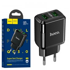 Сетевое зарядное устройство Hoco N6 QC3.0 2USB 3.0A black
