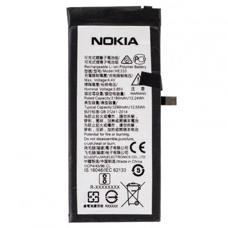 Аккумулятор Nokia HE333 3180 mAh Nokia 8 Sirocco AAAA/Original тех.пак